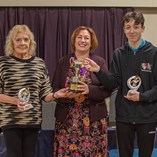 Shirley Carroll and Harry Buckle Mixed Doubles Winners Trophies Deputy Mayor